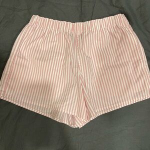 Hollister Pink and White Sleep Shorts